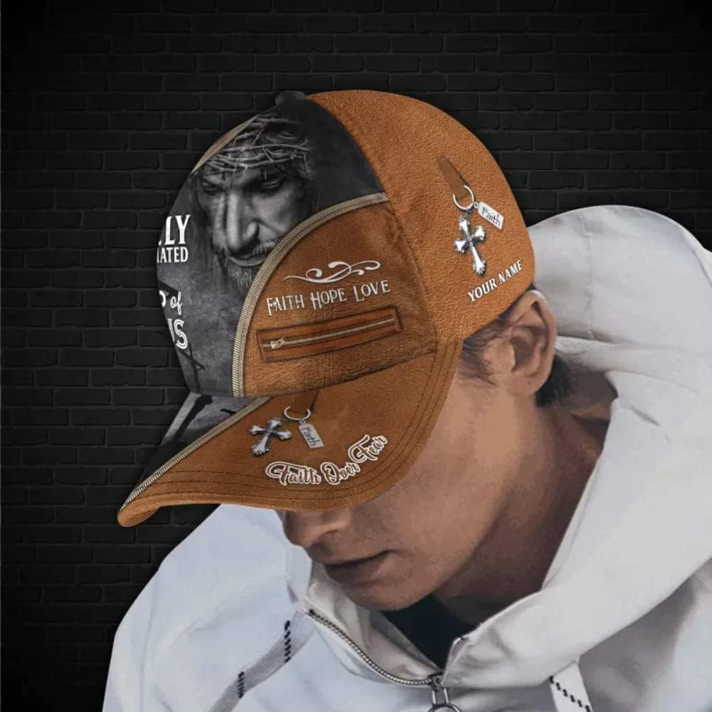 Fully Vaccinated By The Blood Of Jesus On The Cross Custom Name Baseball Cap - Christian Hats for Men and Women Trucker Hats Custom Hats Gifts For Men & Women