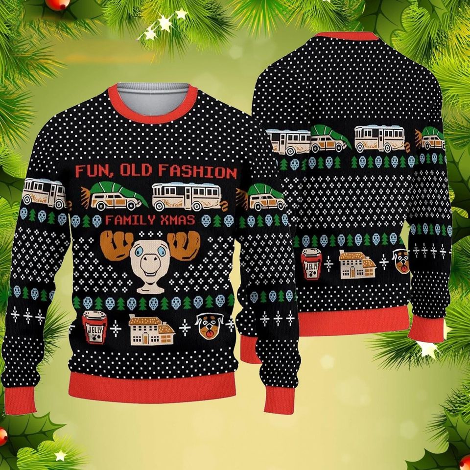 Fun Old Fashion Family Xmas Ugly Sweater, National Lampoon Ugly Sweatshirts, Christmas Gift Ideas - Image 2