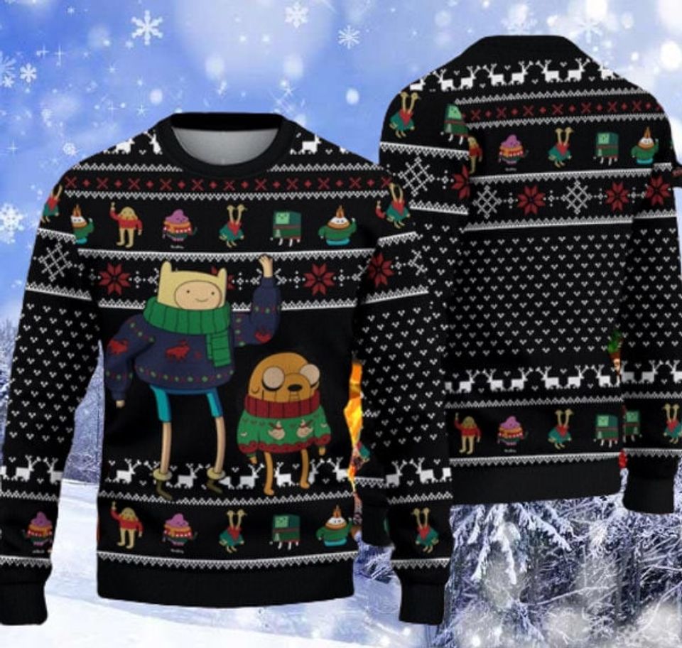 Funny Adventure Time Ugly Xmas Sweater, Ugly Sweatshirt