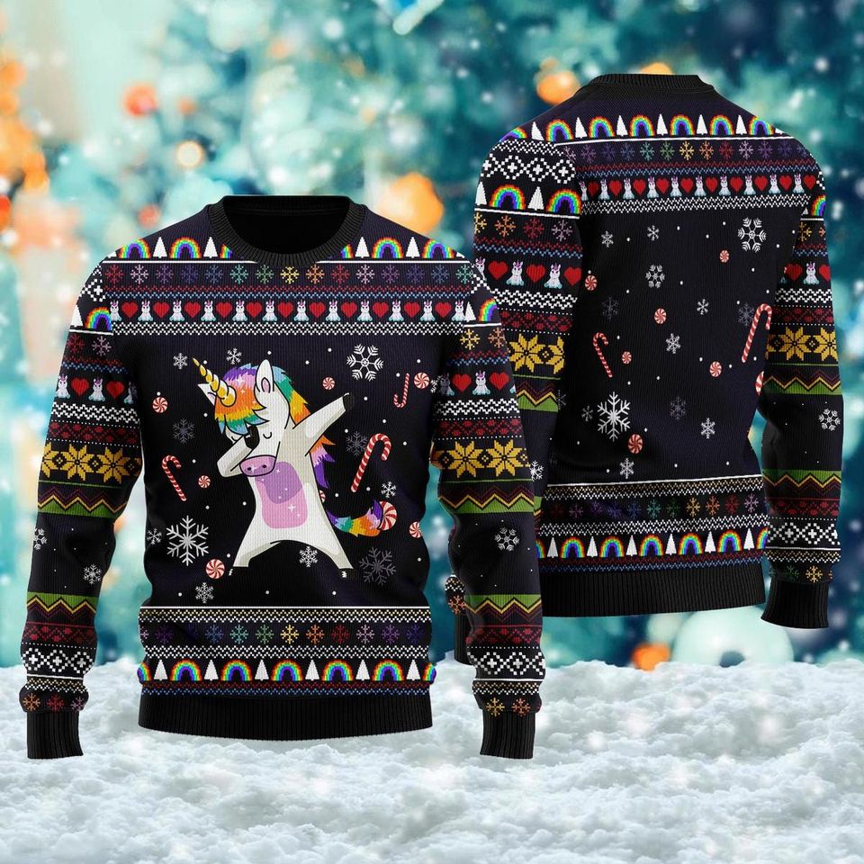 Funny Animal 3D Sweater, Snowflakes Ugly Christmas Sweater Fan Gift