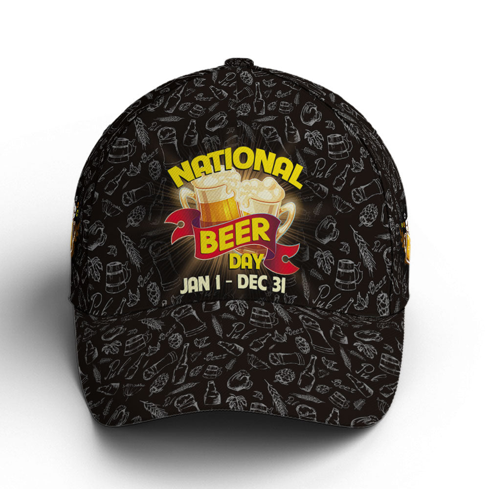 Funny Baseball Cap For Beer Lovers Vector Style Trucker Hats Custom Hats Gifts For Men & Women