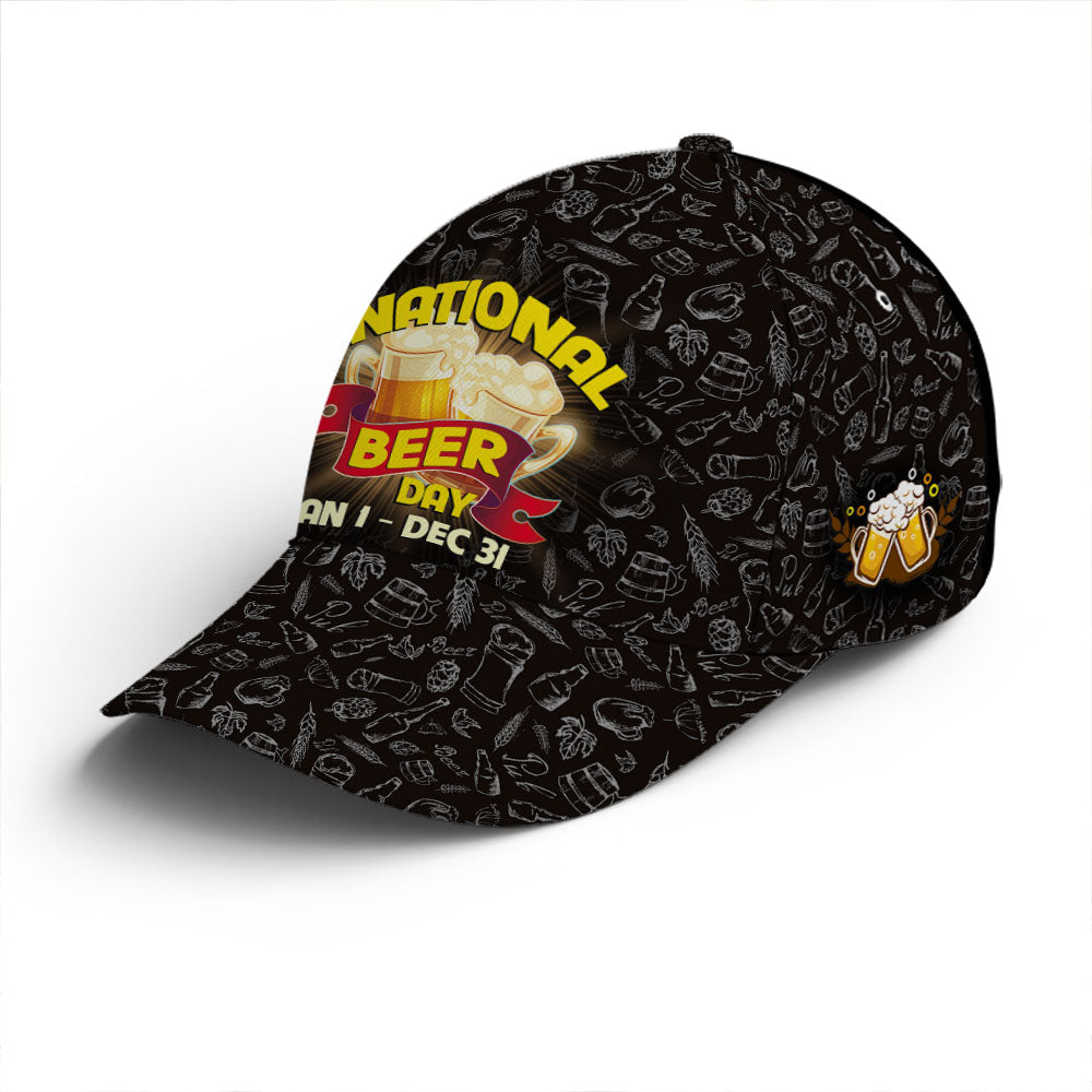 Funny Baseball Cap For Beer Lovers Vector Style Trucker Hats Custom Hats Gifts For Men & Women