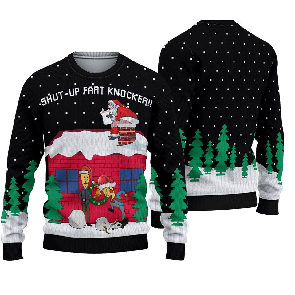Funny Beavis And Butt-Head Ugly Christmas Sweater
