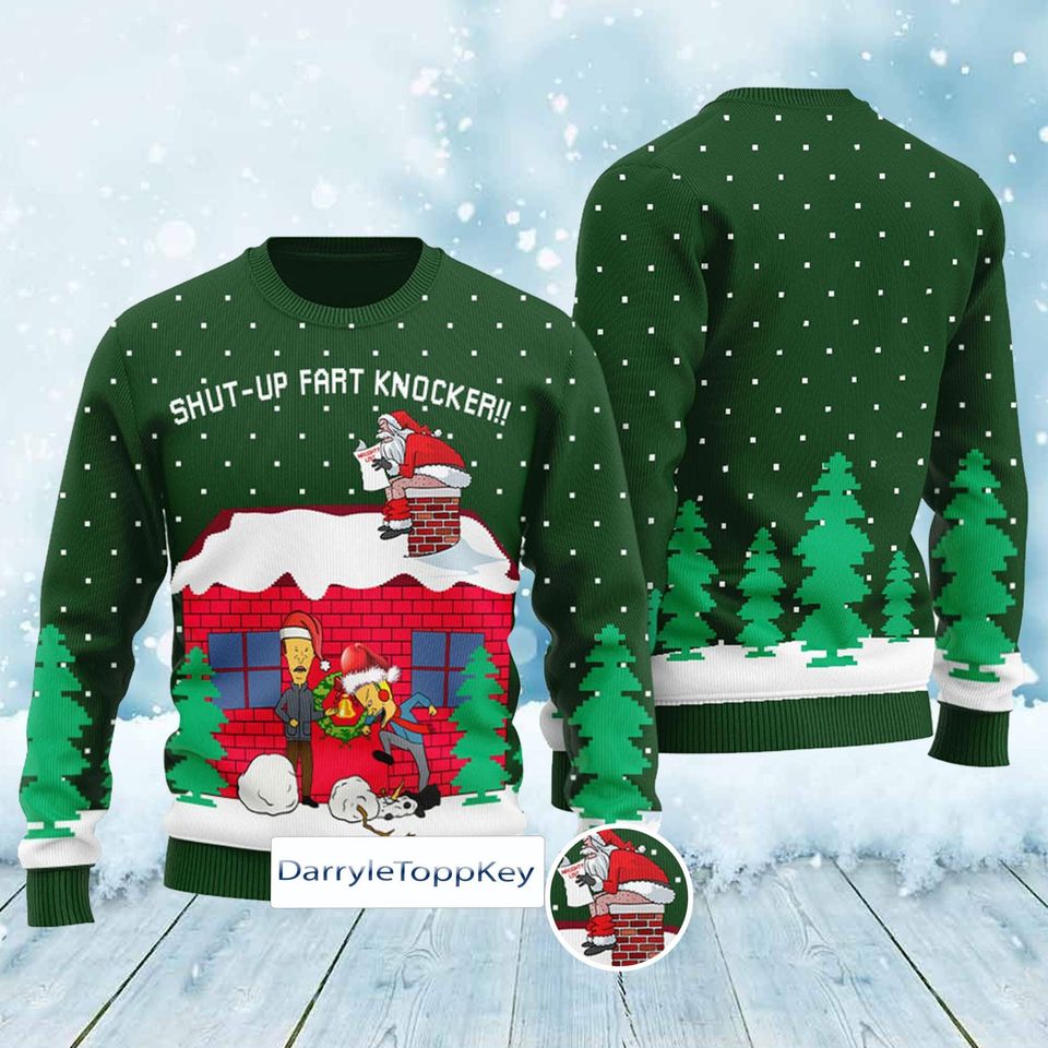 Funny Beavis And Butt-Head Ugly Christmas Sweater, Beavis and Butt-Head Christmas Sweater