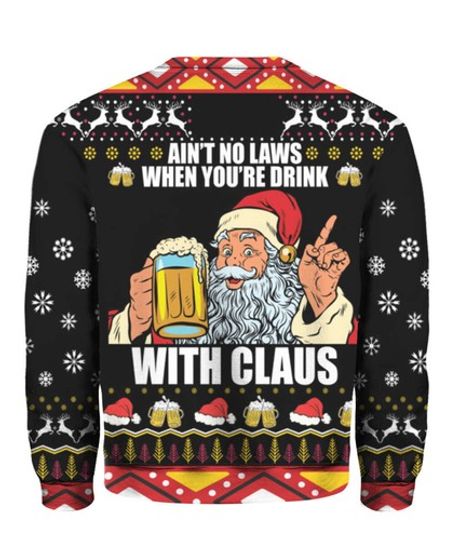 Funny Beer Drink With Claus Christmas Ugly Sweater - Image 12