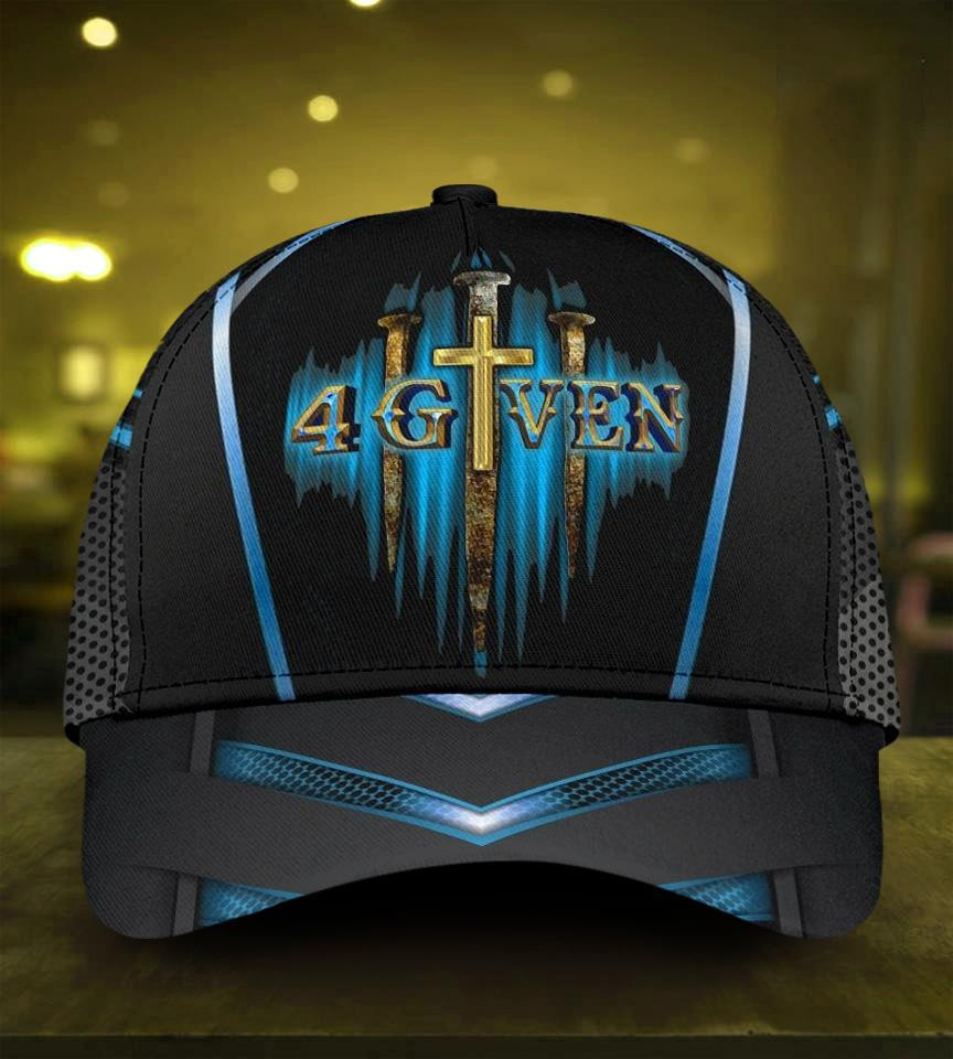 Funny Blue Jesus Forgiven Classic Cap for Christian, Jesus Hat for Men, Women Trucker Hats Custom Hats Gifts For Men & Women