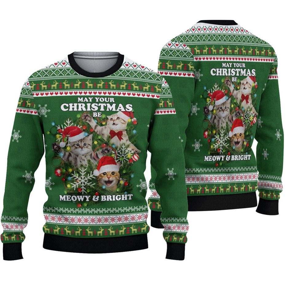 Funny Cat Christmas Ugly Sweater