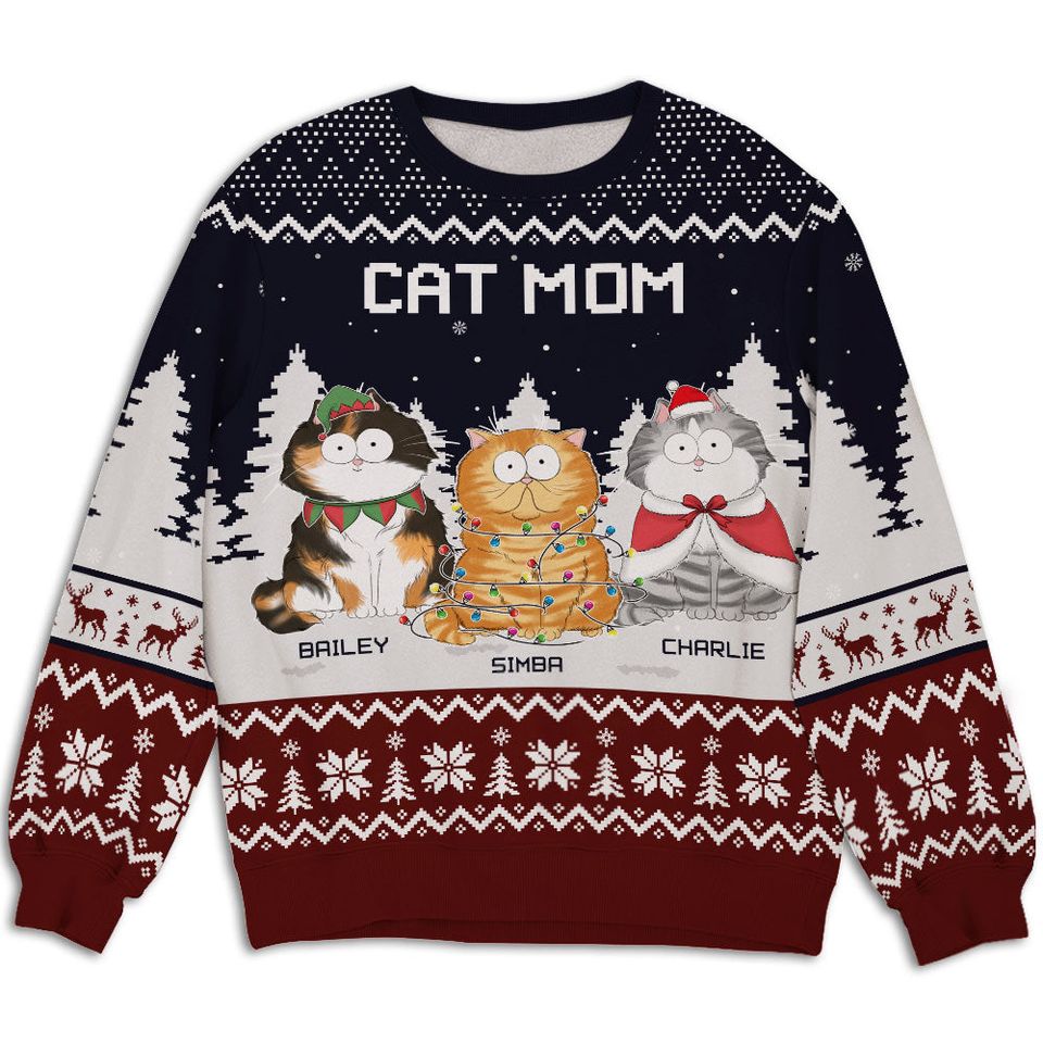 Funny Cat Dad - Personalized Custom All-Over-Print Sweatshirt