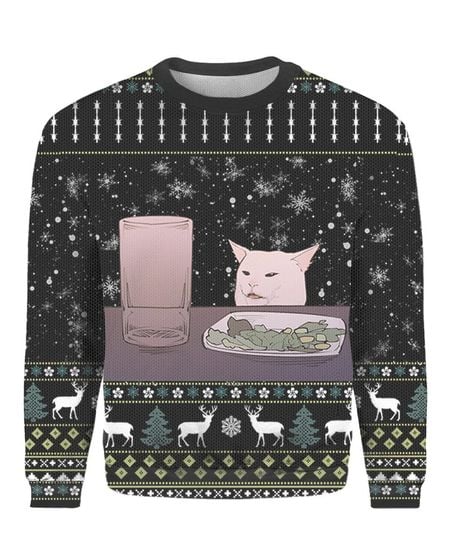 Funny Cat Meme Christmas Ugly Sweater - Image 2