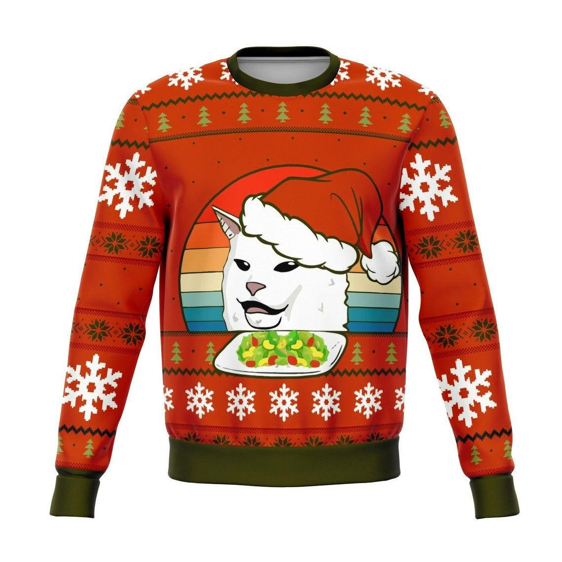 Funny Cat Meme Ugly Christmas Sweater Adult 3D Funny Matching for family