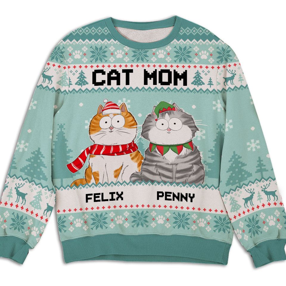 Funny Cat Mum - Personalized Custom All-Over-Print Sweatshirt
