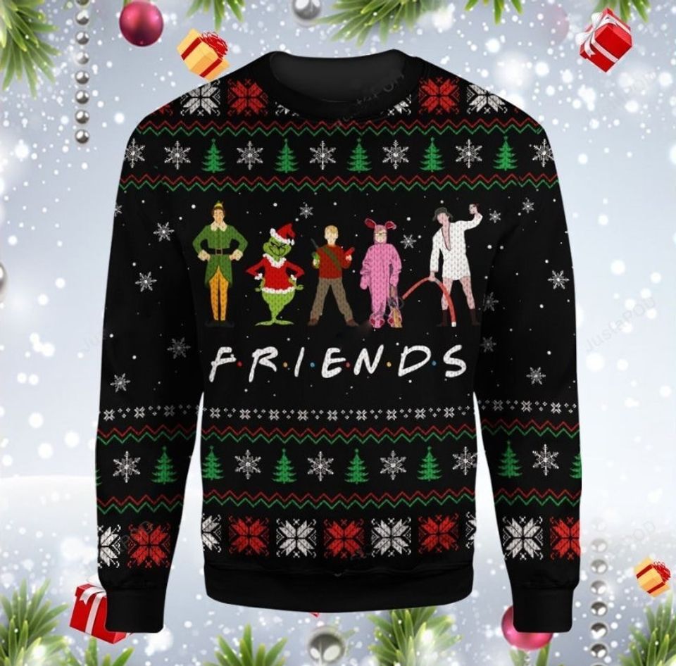 funny character And Friends Christmas Ugly Sweater