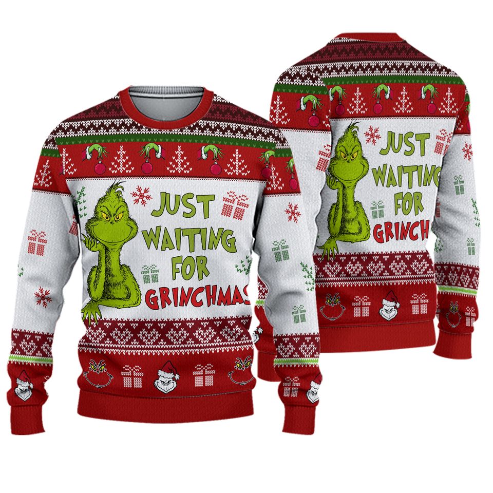 funny character Est. 1957 Just Waiting For Christmas 2024 Ugly Sweater