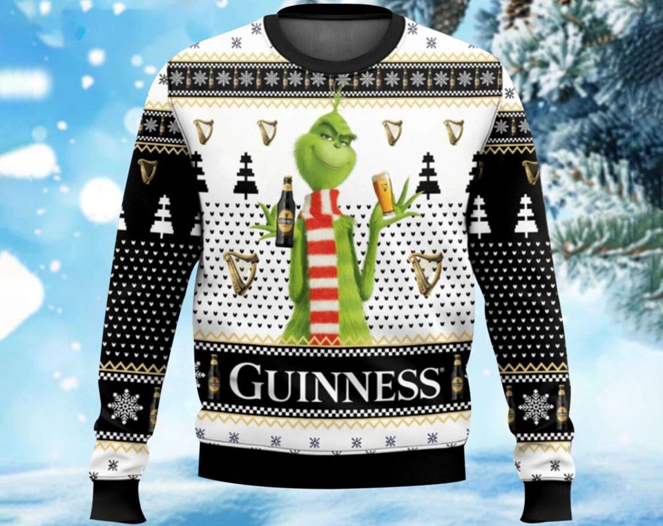 funny character Guinness Beer Ugly Christmas Sweater, Cute funny character Ugly Sweatshirts