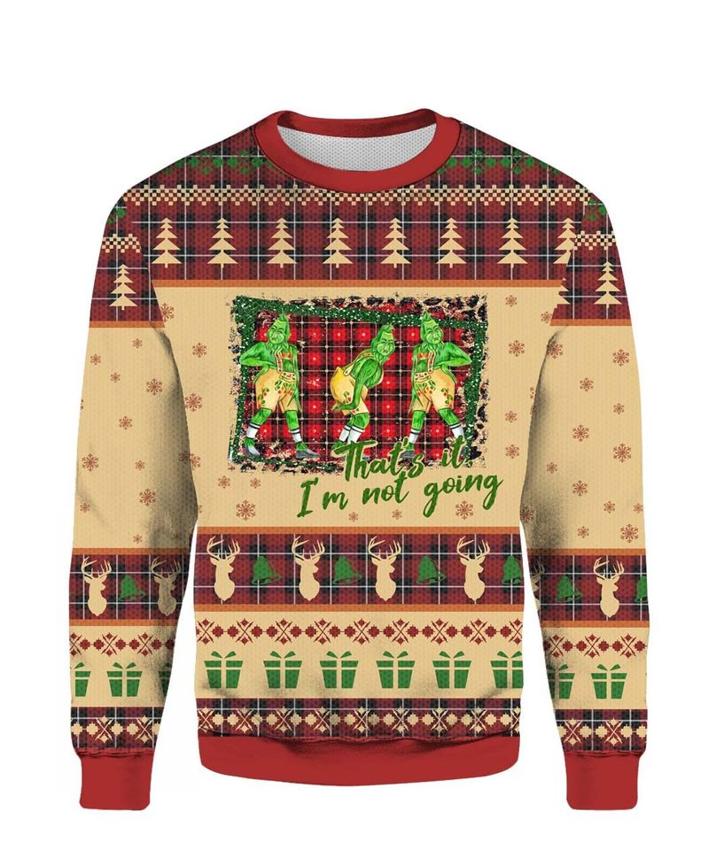 funny character Im Not Going Ugly Christmas Sweater