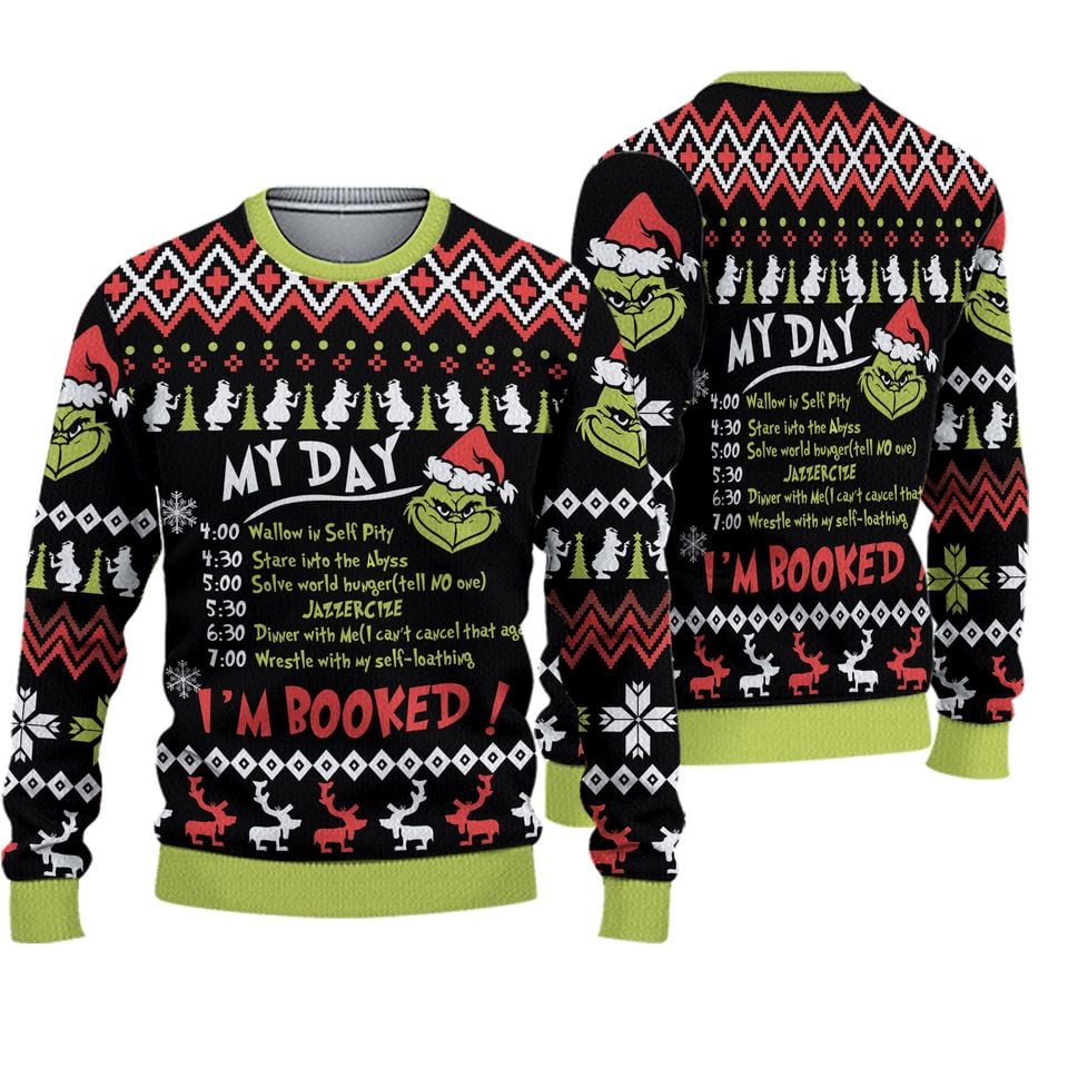 funny character My Day Im Booked Ugly Sweater