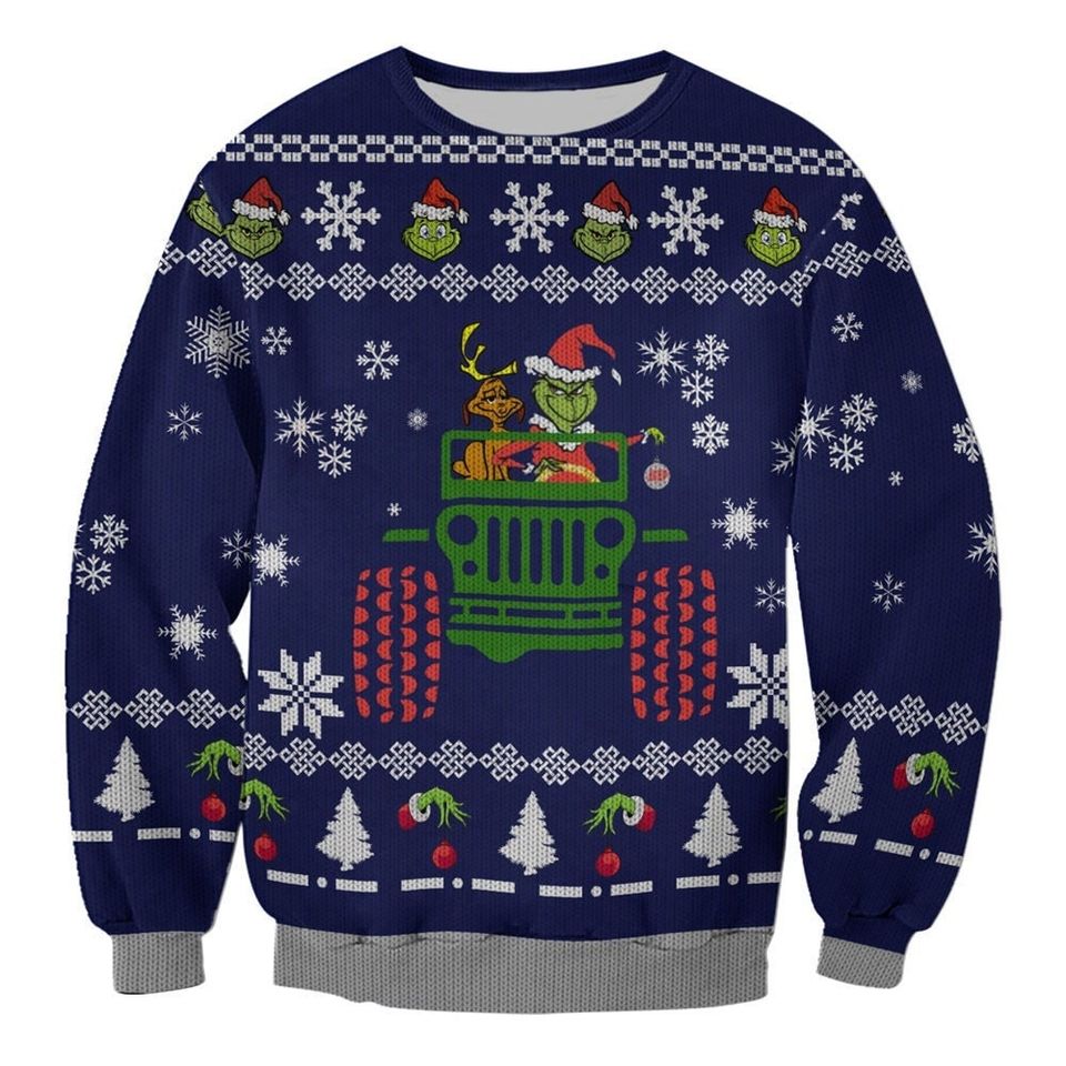 funny character On J.e.ep Merry Christmas Ugly Sweater