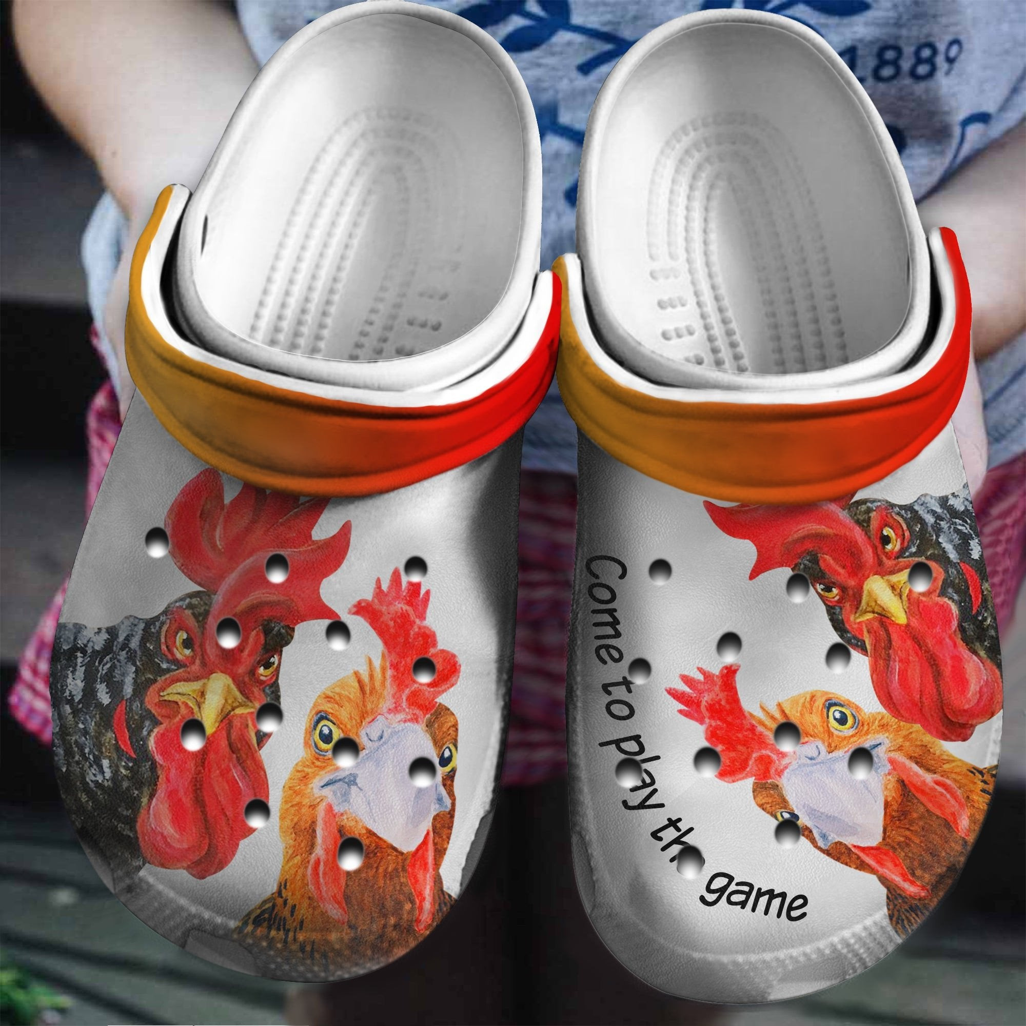 Funny Chicken Play Game Shoes clogs Gifts For Male Female
