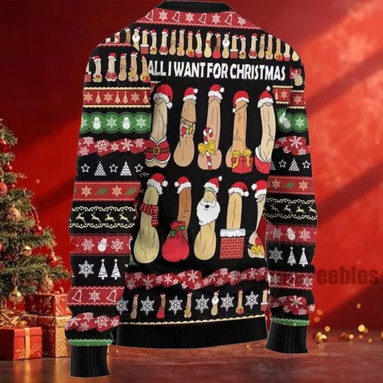 Funny Christmas Dirty Ugly Christmas Sweater, Retro Vintage Dirty Unisex Ugly Sweater - Image 7