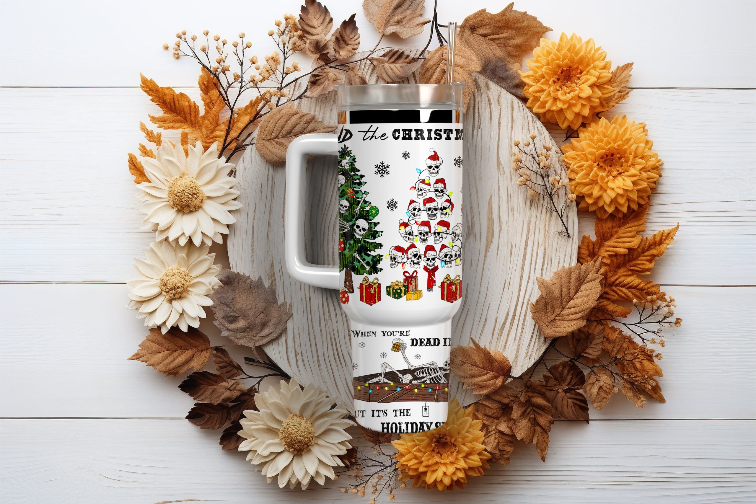 Funny Christmas Skeleton Custom Stanley Cup 40 oz 30 oz Tumbler With HandleTVC2301886