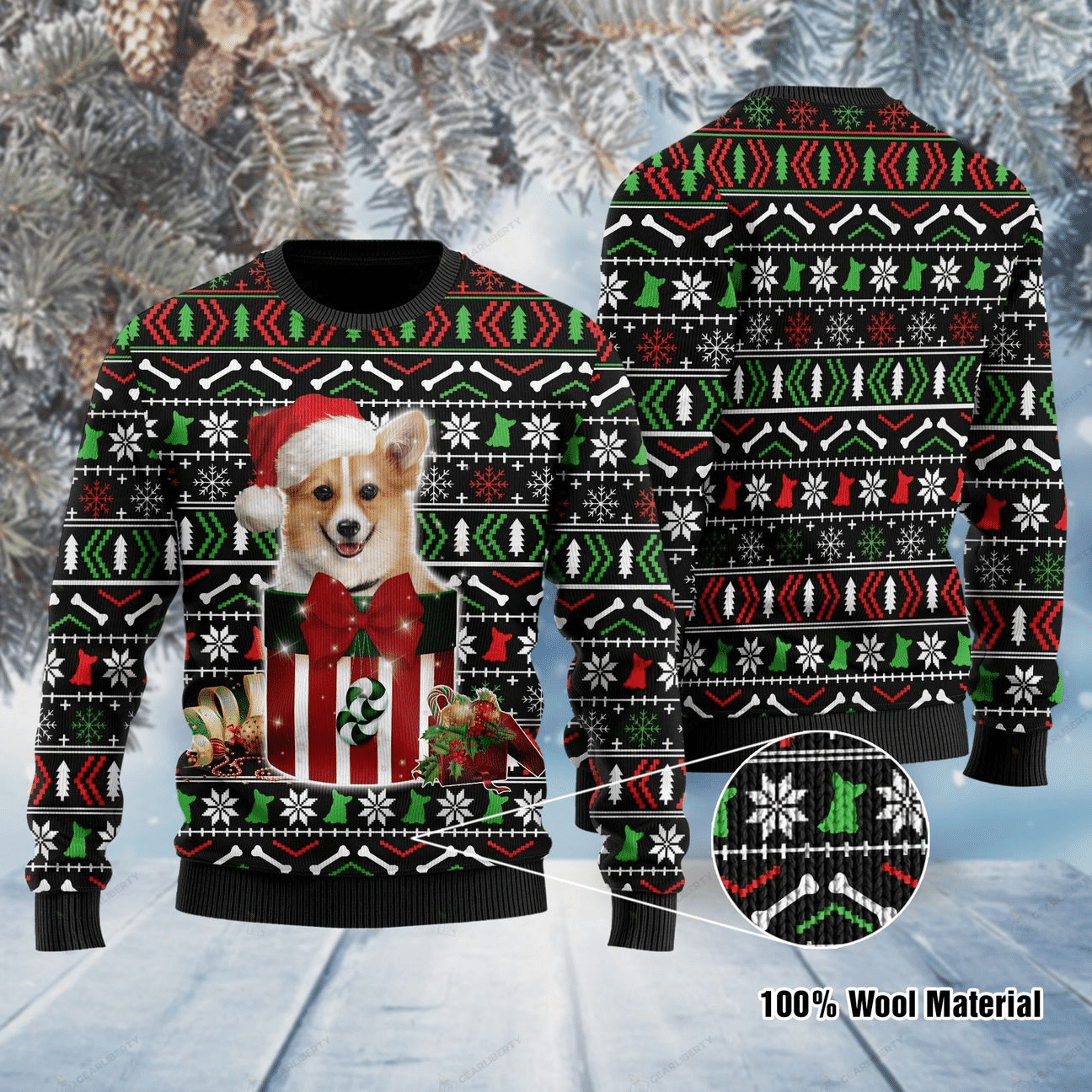 Funny Corgi Dog Ugly Christmas Sweater Adult 3D Funny Matching for family