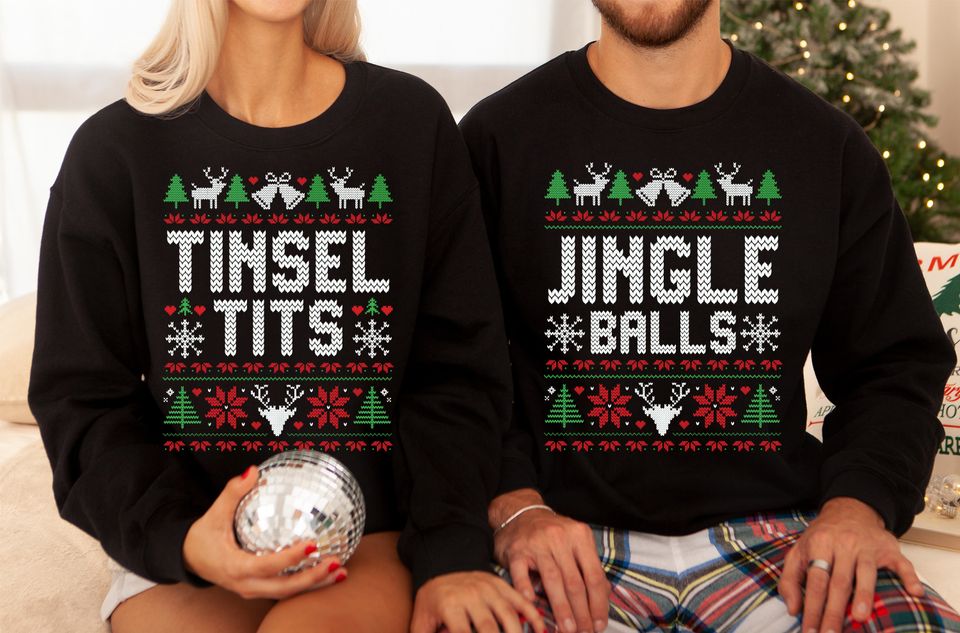 Funny Couples Ugly Christmas Sweater, Unisex Couples