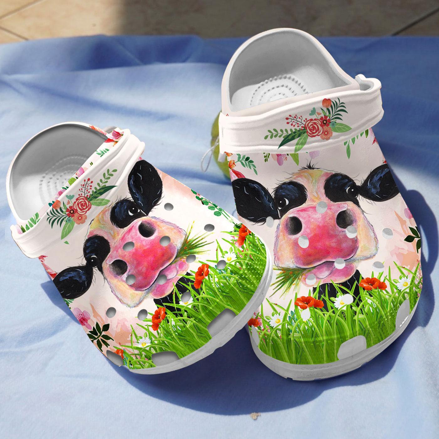 Funny Cow Crocs Crocband Clogs Shoes Comfortable For Men Women and Kids