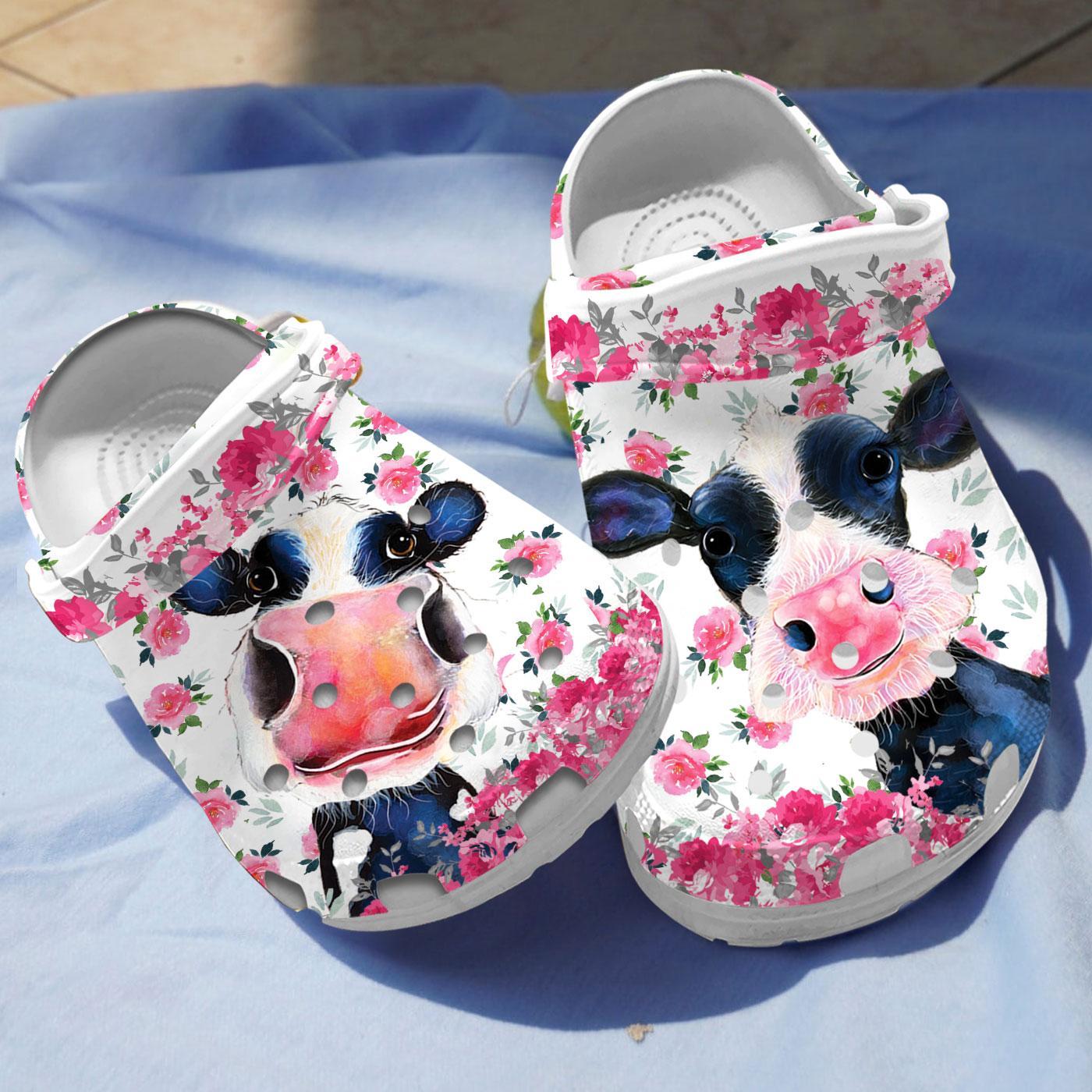 Funny Cow Crocs Crocband Clogs Shoes Comfortable For Men Women and Kids