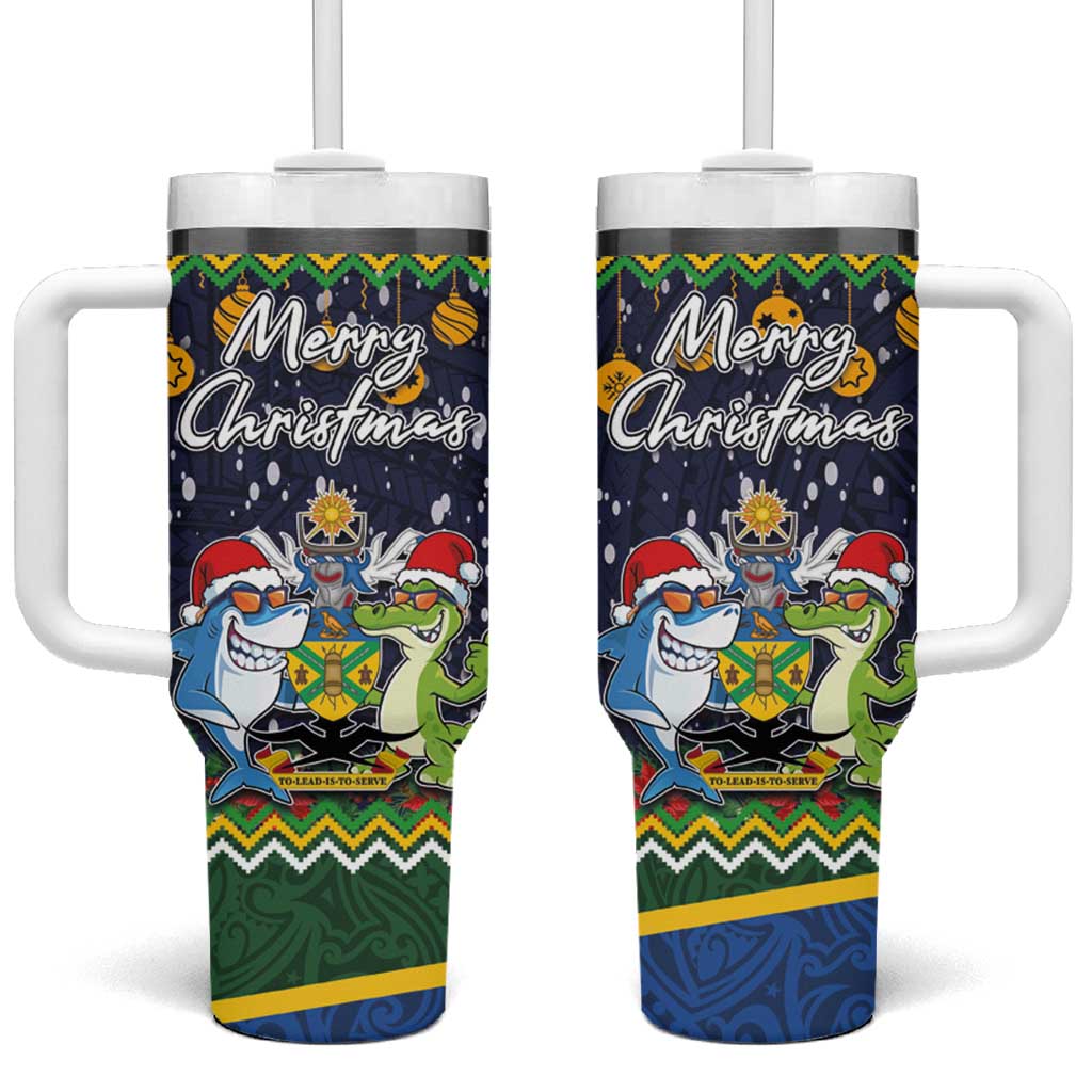 Funny Crocodile and Shark Solomon Islands Christmas Custom Stanley Cup 40 oz 30 oz Tumbler With HandleTVC2301358