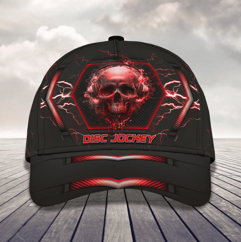 Funny Dj Skull Classic Cap, Custom Name Skull Hat for Music Players Trucker Hats Custom Hats Gifts For Men & Women