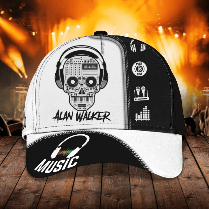 Funny Dj Skull Classic Cap, Custom Name Skull Hat for Music Players Trucker Hats Custom Hats Gifts For Men & Women