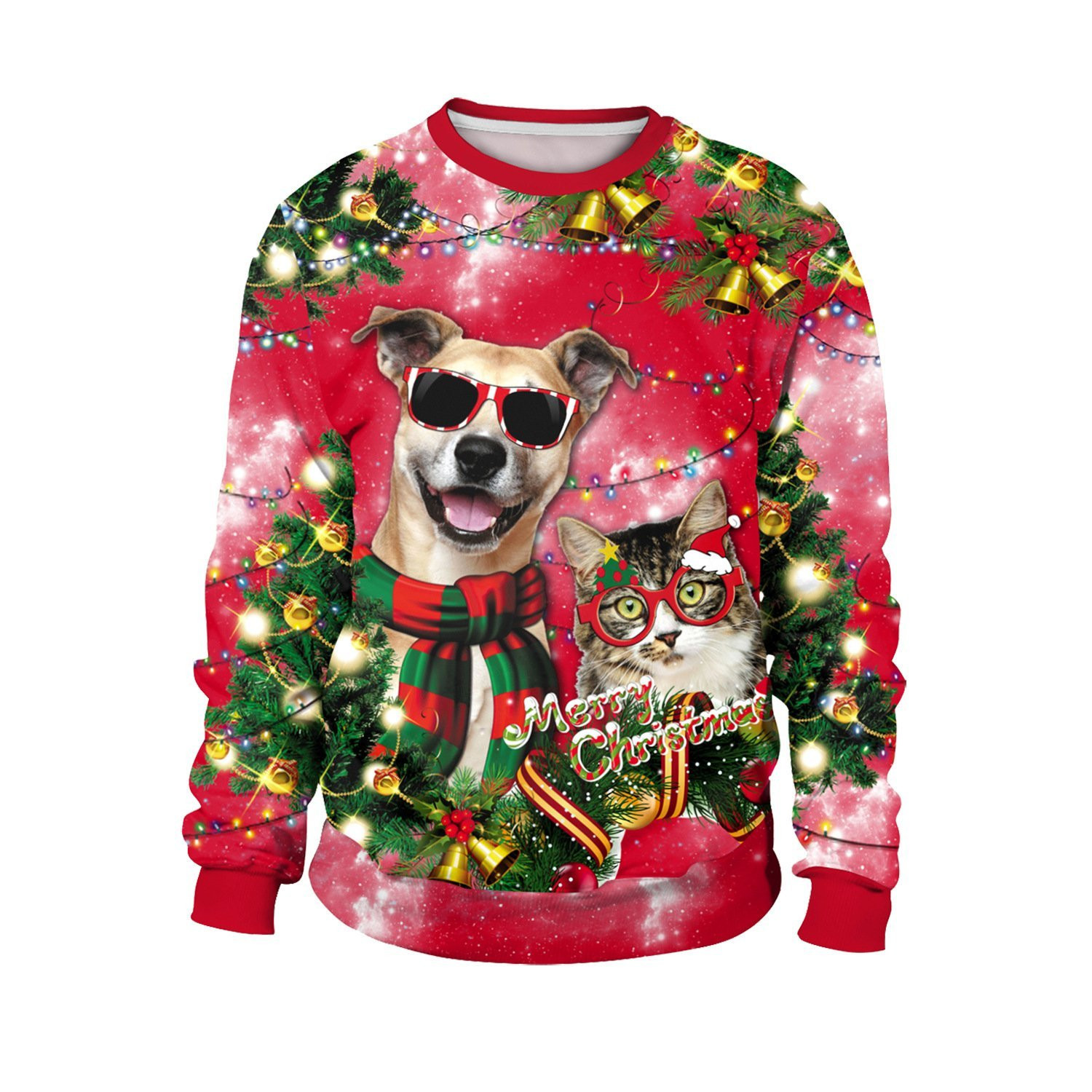 Funny Dog Ugly Christmas Sweater Adult 3D Funny Matching for family