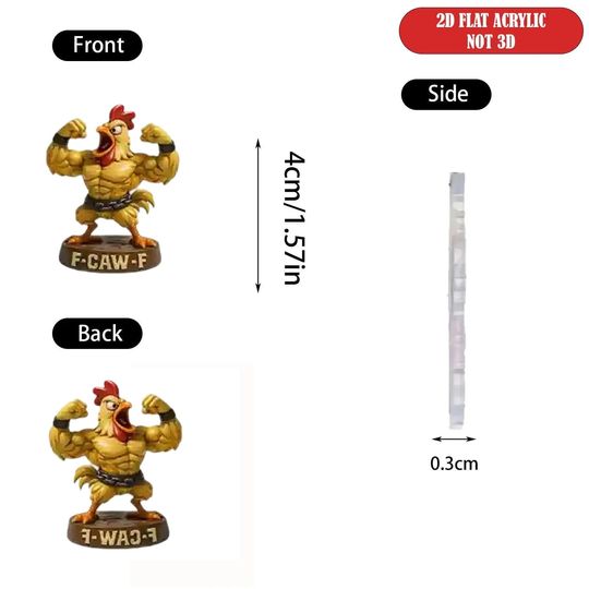 Funny F Caw F Chicken Advent Calendar, 24-Day Christmas Countdown Box Acrylic Ornament 2D Flat - Image 9