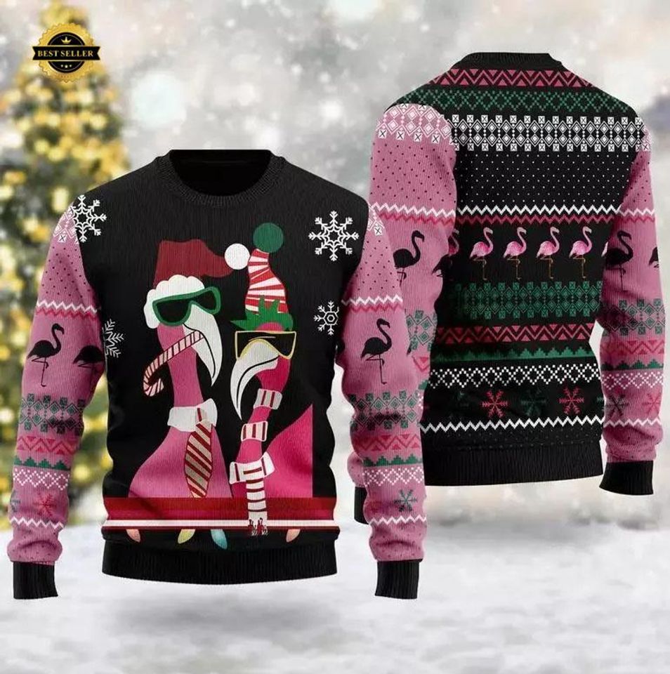 Funny Flamingo Ugly Christmas Sweater: Festive Holiday Design