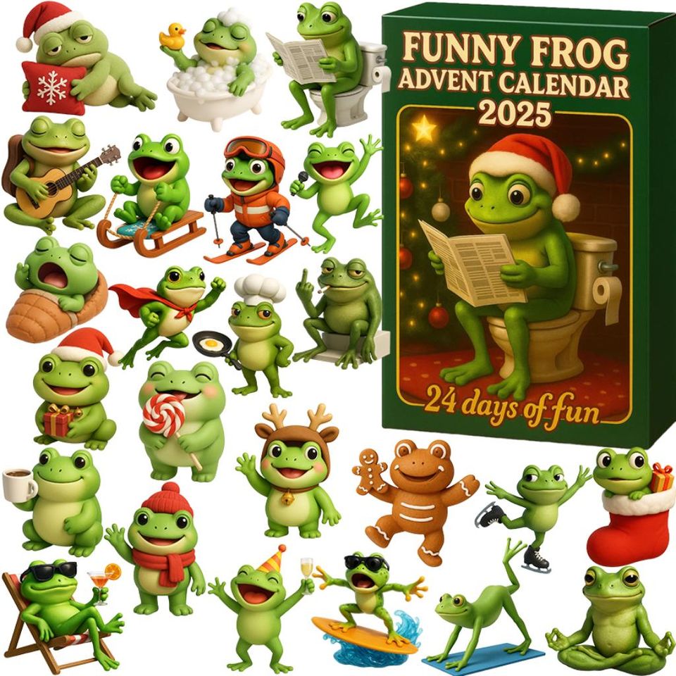 Funny Frog Christmas Advent Calendars, Frog Christmas Gift, 24 Days Countdown Gift