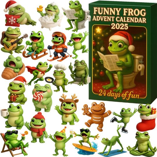 Funny Frog Christmas Advent Calendars, Frog Christmas Gift, 24 Days Countdown Gift - Image 5
