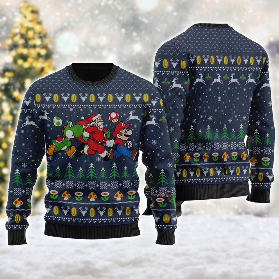 Funny Game Characters Ugly Christmas Sweater, Gaming Series Shirt