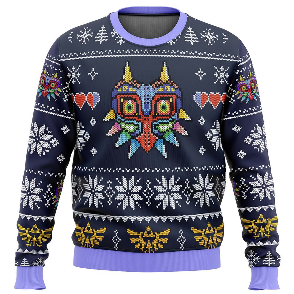 Funny Game Ugly Christmas Sweater, Mask Game Xmas Sweatshirt