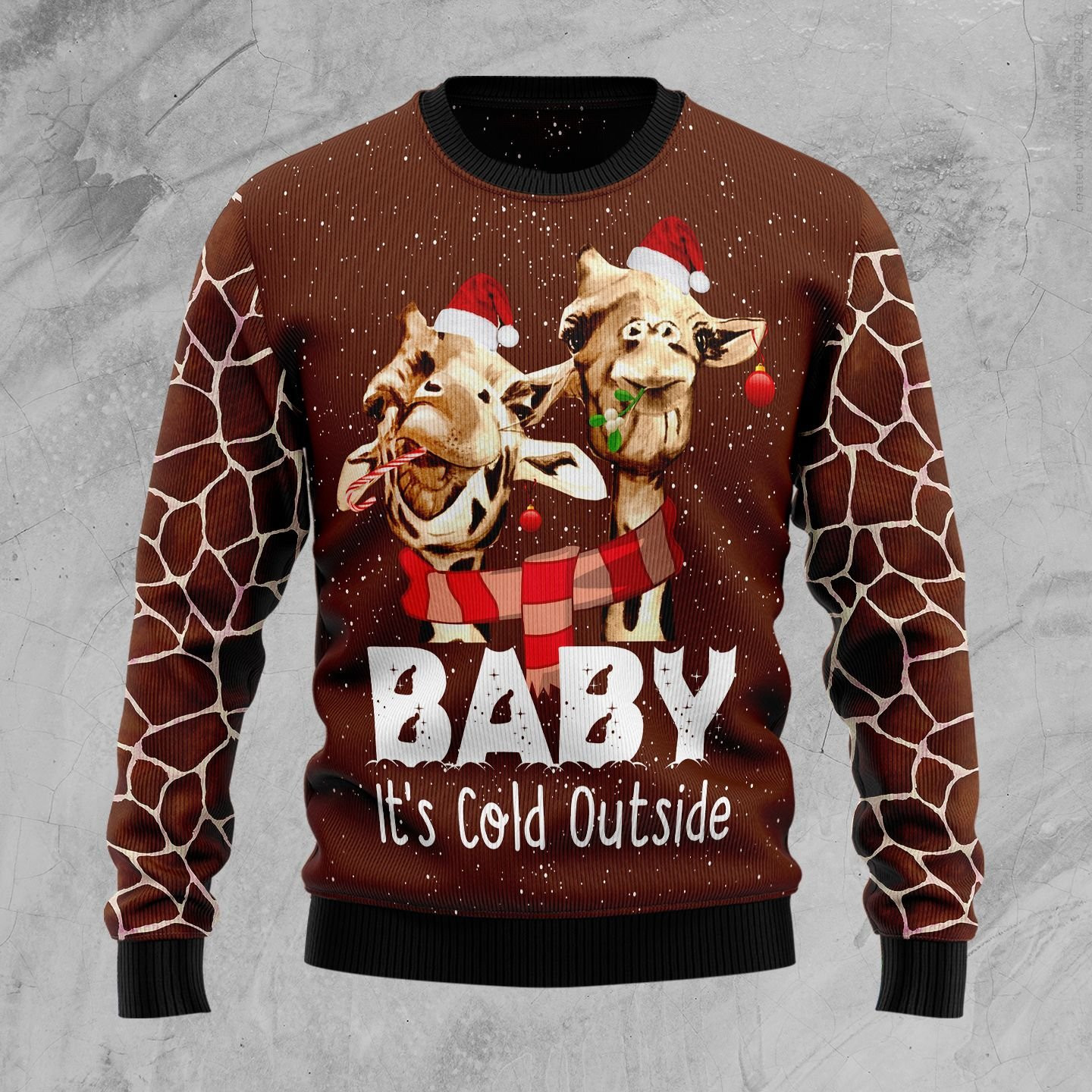 Funny Giraffe Ugly Christmas Sweater Adult 3D Funny Matching for family