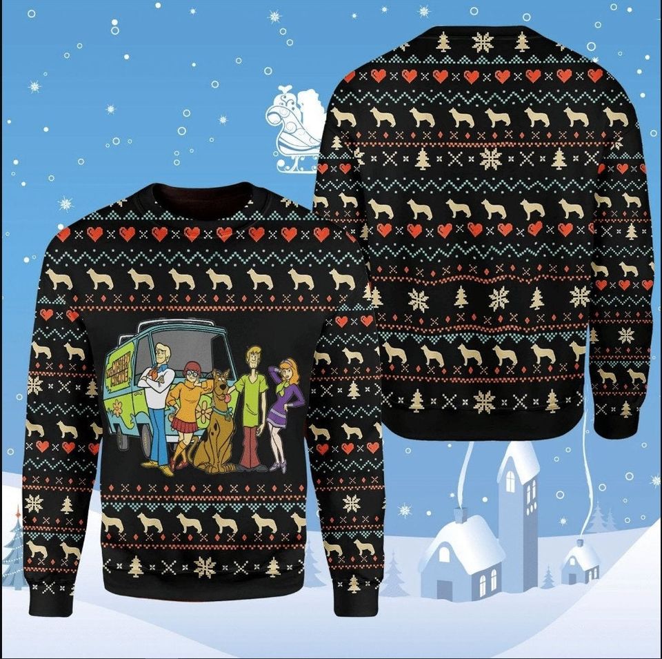 Funny Great Dane Friends Christmas Wool 3D Sweater