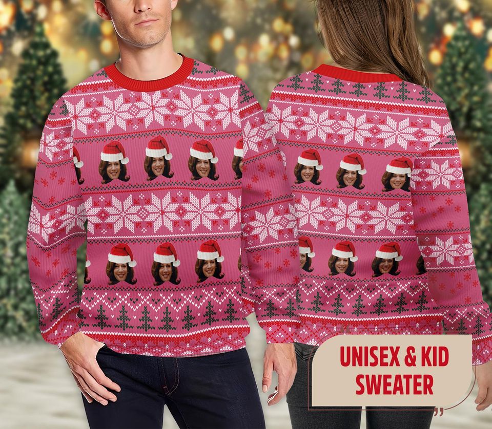 Funny Harrismas Christmas Ugly Sweater, Santa Harris 2024 Ugly Christmas Sweatshirt