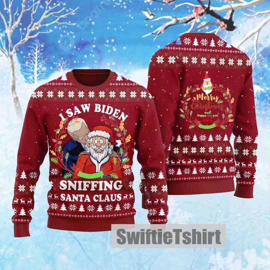 Funny Joe Biden Santa Claus Ugly Christmas Sweater, Funny Joe Biden - Image 10