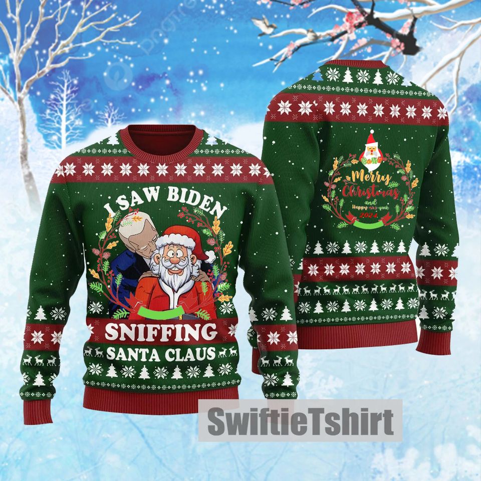 Funny Joe Biden Santa Claus Ugly Christmas Sweater, Funny Joe Biden - Image 5