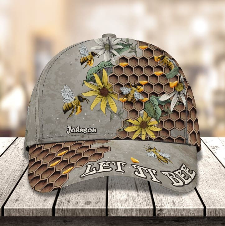 Funny Let It Bee, Bee Kind Cute Quote Bee Hats for Men, Women, Bee Retro Cap Trucker Hats Custom Hats Gifts For Men & Women