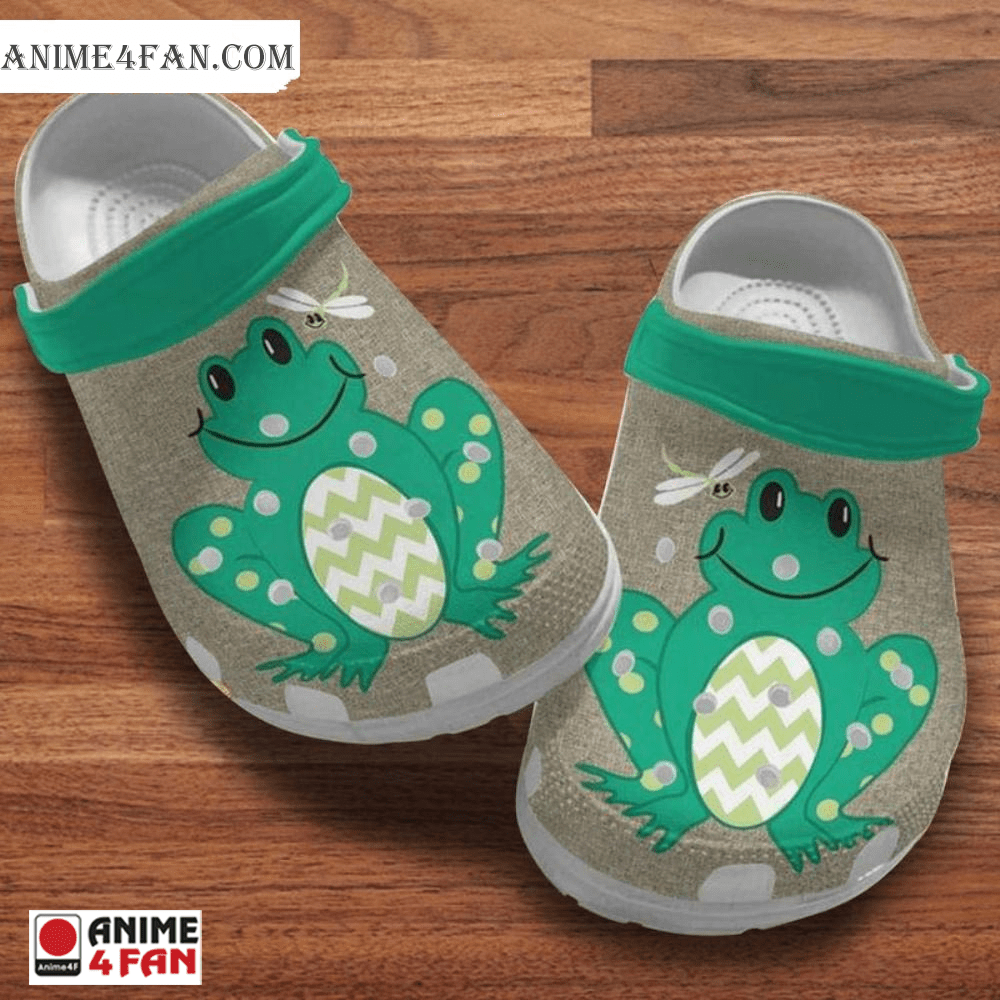 Funny Looking Frog At Dragonfly Crocs Crocband Clogs Shoes Comfortable For Men Women and Kids