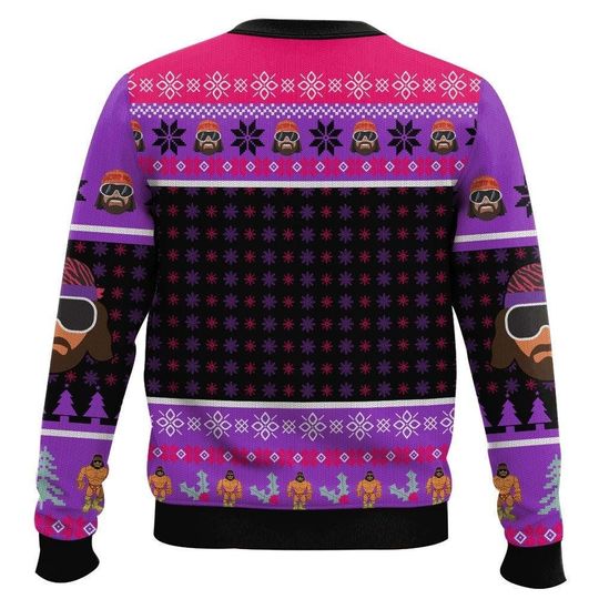 Funny Macho Man Ugly Christmas Sweater, Macho Man Randy Savage Ugly Sweatshirts - Image 8