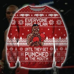 Funny Mike Tyson Knitting Ugly Christmas Sweater Adult 3D Funny Matching for family