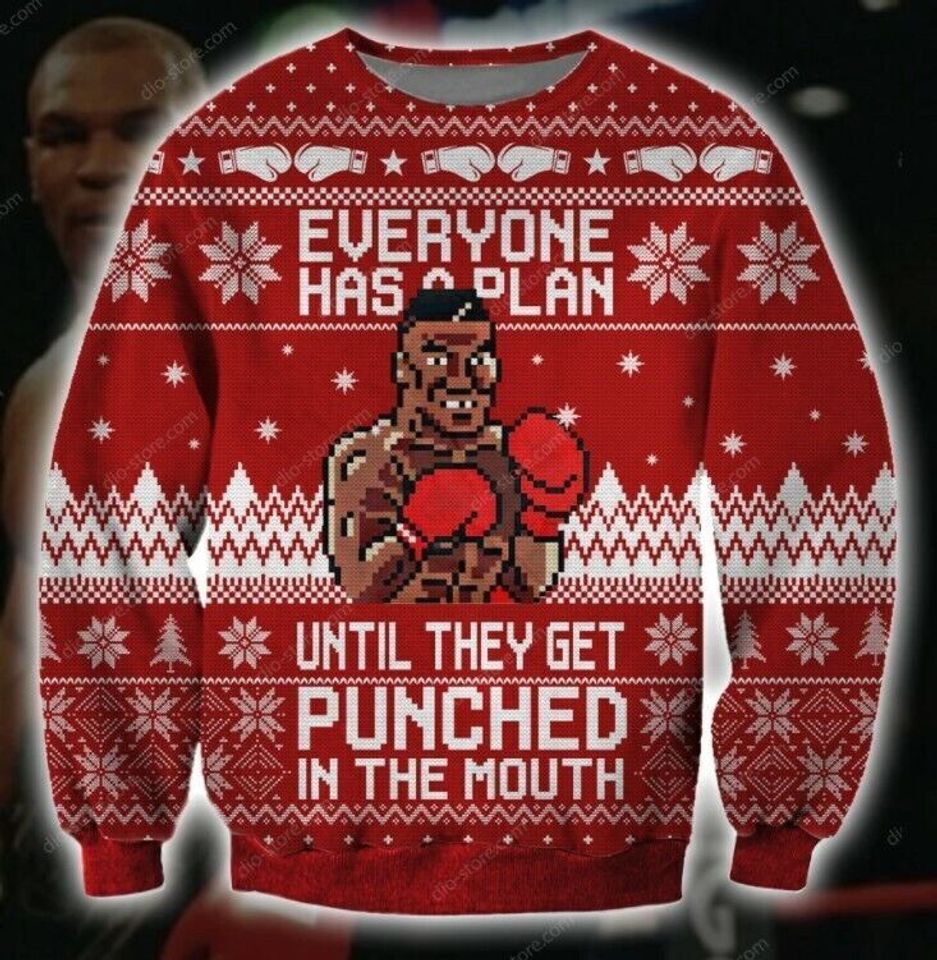 Funny Mike Tyson Ugly Sweater All Over Print Christmas Gift Us