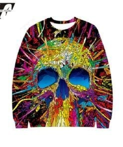 Funny Moletom Hip Hop Skull Ugly Christmas Sweater Adult 3D Funny Matching for family