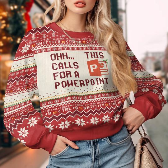 Funny Office Sweater, Ohh This Calls for a Powerpoint Ugly Sweaters, Xmas Gift - Image 9